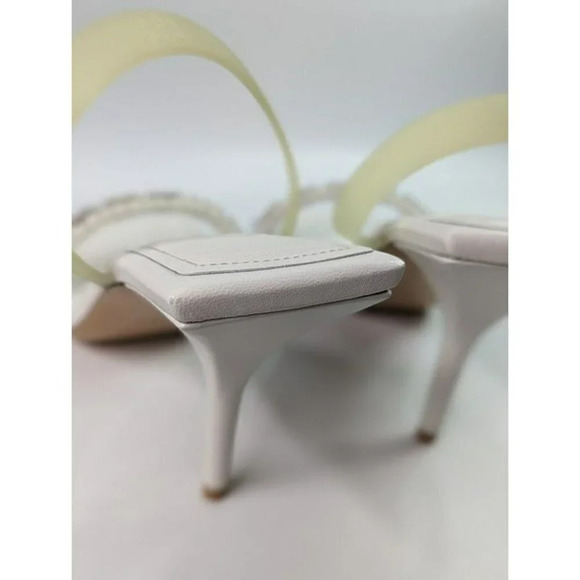 Givenchy Chain Embellished G Woven Ivory Leather Heel Sandals Size 41 MSRP $925 - Picture 8 of 13